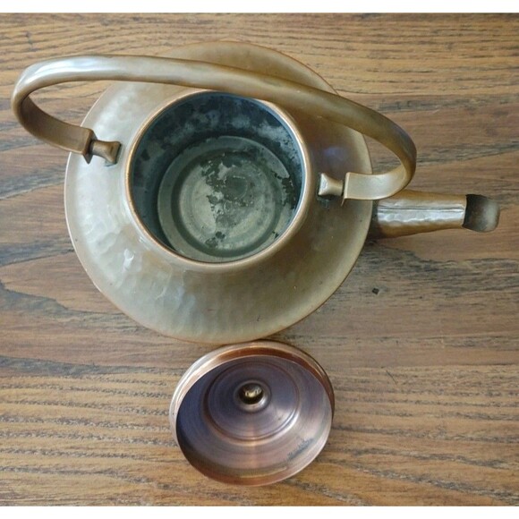 BEAUTIFUL Vintage GREGORIAN Hammered Solid Copper TEAPOT USA Tea Pot Copperware - Picture 3 of 5
